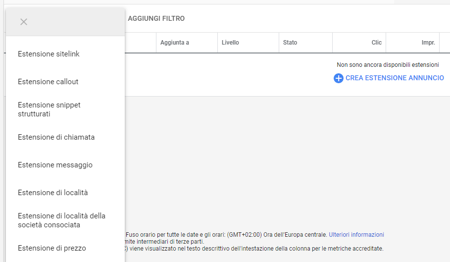 Estensioni su Google Ads