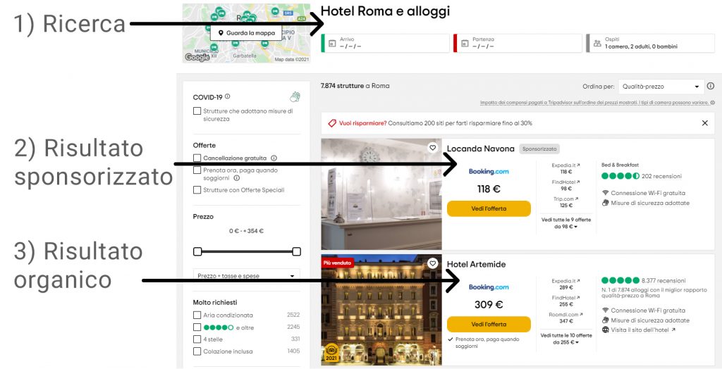 Pagina risultati Tripadvisor